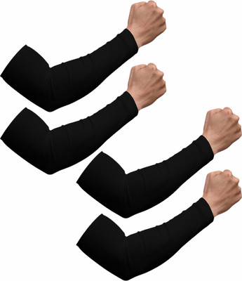 aksmit Cotton Arm Sleeve For Men & Women(Free, Black)