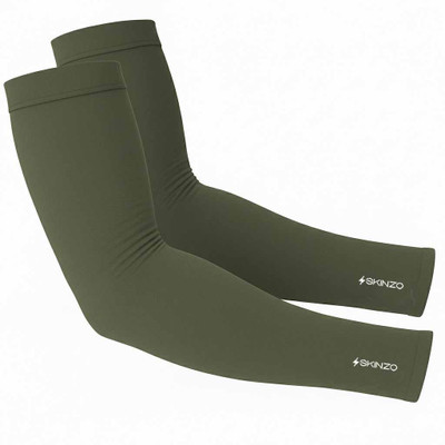 SKINZO Cotton Arm Sleeve For Men & Women(Free, Green)