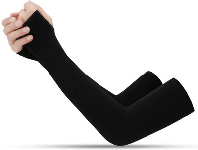 JusAwesm Nylon, Polyester Arm Sleeve For Boys & Girls With Tattoo(Free, Black)