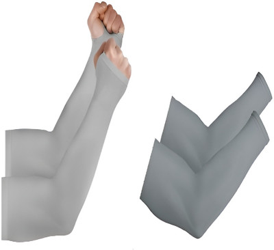 VRUGRA Nylon Arm Sleeve For Men & Women(Free, Grey)