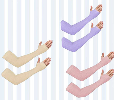 Benicia Nylon Arm Sleeve For Men & Women(Free, Purple, Beige, Pink)