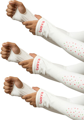 TVARRA Polyester Arm Sleeve For Men & Women(Free, White)