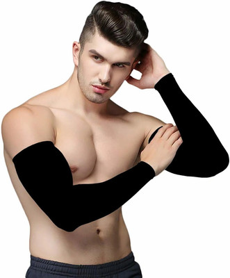 JusAwesm Polyester Arm Sleeve For Boys & Girls(Free, Black)