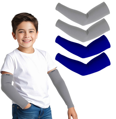 Jimmox Nylon Arm Sleeve For Boys & Girls(Free, Grey, Navy Blue)