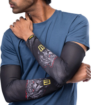 Tiivra Polyester Arm Sleeve For Men & Women(Free, Black)