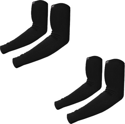 Autofy Polyester Arm Sleeve For Men & Women(Free, Black)