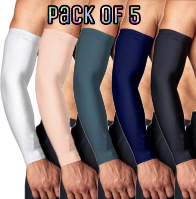 SUBHUSHA Nylon Arm Sleeve For Men & Women(Free, Black, White, Beige, Navy Blue)