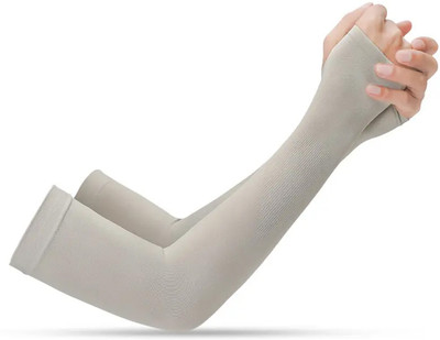 Adnate Nylon, Polyester Arm Sleeve For Boys & Girls With Tattoo(Free, Grey)
