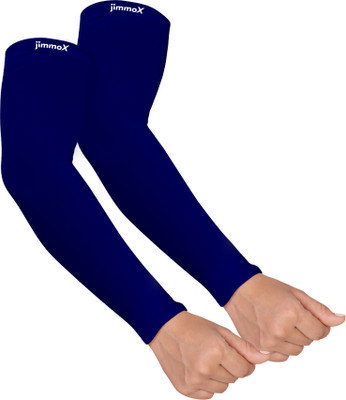 Jimmox Nylon Arm Sleeve For Men & Women(Free, Navy Blue)
