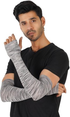 PinKit Nylon Arm Sleeve For Men & Women With Tattoo(Free, Grey)