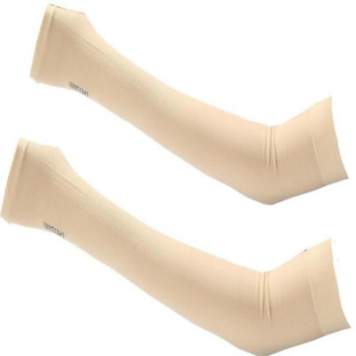 araanshi Cotton Arm Sleeve For Men & Women(Free, Beige)
