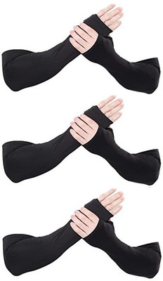 PAROPKAR Nylon Arm Sleeve For Men & Women(Free, Black)