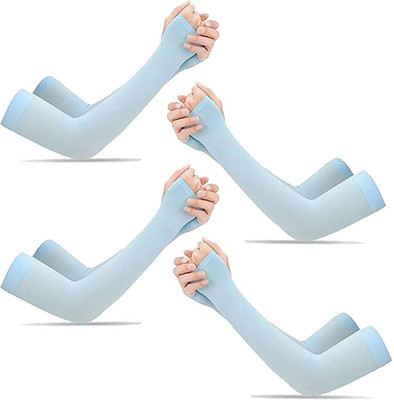 HOSVIN Cotton Arm Sleeve For Men & Women(Free, Blue)