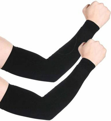 JusAwesm Nylon Arm Sleeve For Boys(XL, Black)