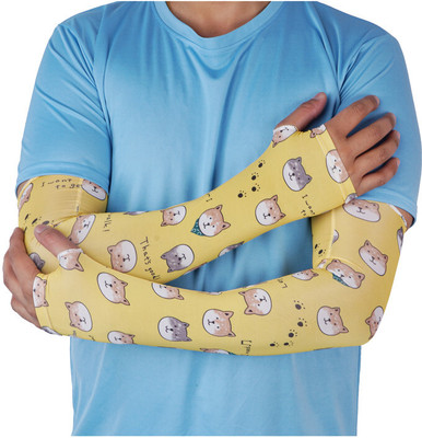 MIKONIKO Polyester Arm Sleeve For Men & Women(Free, Yellow)
