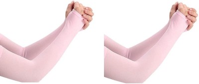 SaleXgrowth Nylon Arm Sleeve For Men & Women(Free, Pink)