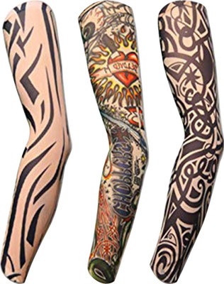 JusAwesm Polyester Arm Sleeve For Men & Women With Tattoo(S, Multicolor)