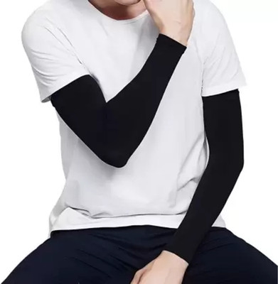 ARGH Cotton, Nylon Arm Sleeve For Men & Women(Free, Black)