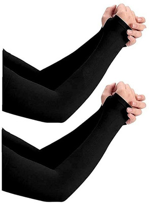 Manogyam Arm Sleeve/Full Arm Sleeve for Tan Protection, Cycling, Sports, Walking Running Gloves(Black)