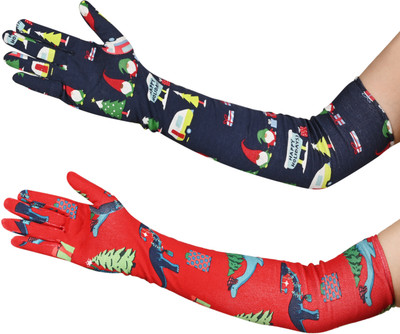 LOOM LEGACY Cotton Arm Sleeve For Men & Women(Free, Red, Navy Blue)