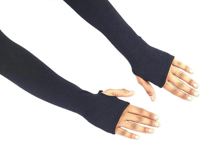 MSR STORE Nylon, Cotton Arm Sleeve For Men & Women(Free, Black)