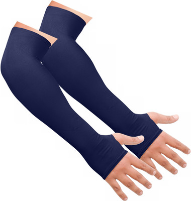 AKOOPAR GLOBAL Nylon Arm Sleeve For Men & Women(Free, Navy Blue)