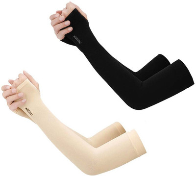 EXITANCE Cotton Arm Sleeve For Men & Women With Tattoo(Free, Black, Beige)
