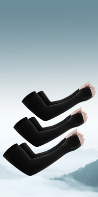 CLOSTIFY Cotton Arm Sleeve For Boys & Girls(Free, Black)