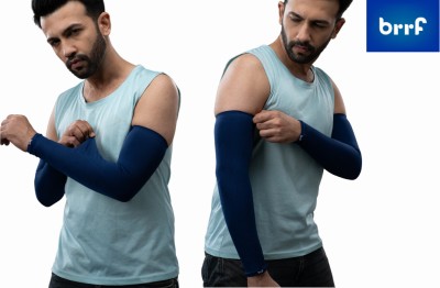 Brrf Polyester Arm Sleeve For Men & Women(Free, Navy Blue)