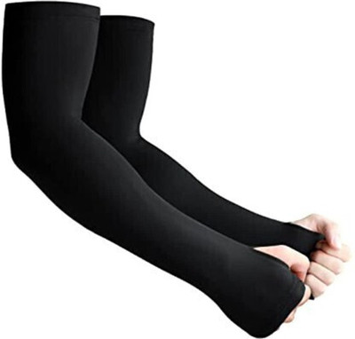 Avomaa Microfibre, Cotton Arm Sleeve For Men & Women(Free, Black)