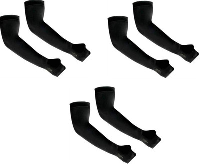 SHATMUS Nylon Arm Sleeve For Men & Women(Free, Black)