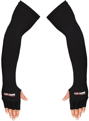 ALLEXTREME Polyester Arm Sleeve For Men & Women(Free, Black)