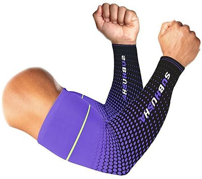 SUBHUSHA Polyester, Nylon Arm Sleeve For Men & Women(Free, Purple)