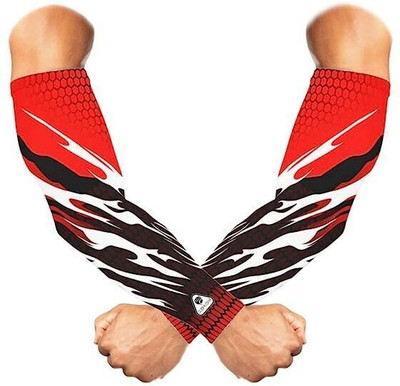 SUBHUSHA Polyester, Nylon Arm Sleeve For Men & Women(Free, Red)