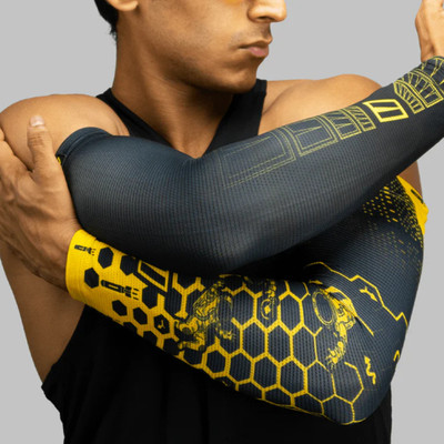 Tiivra Nylon Arm Sleeve For Men & Women(Free, Yellow, Black)
