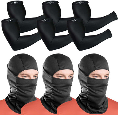 Kingsway Cotton, Nylon Arm Sleeve For Men & Women(Free, Black)