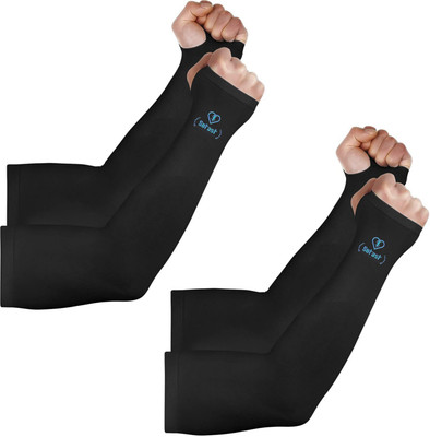SUBHUSHA Nylon Arm Sleeve For Men & Women(Free, Black)