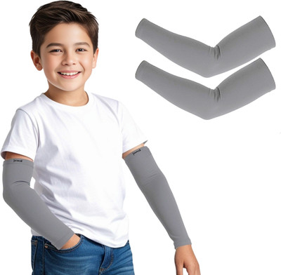 Jimmox Nylon Arm Sleeve For Boys & Girls(Free, Grey)