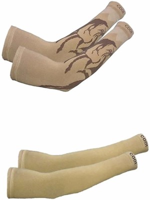 Z-Zippyque.Store Cotton Arm Sleeve For Men & Women With Tattoo(Free, Beige)