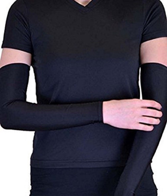 araanshi Nylon Arm Sleeve For Men & Women(Free, Black)