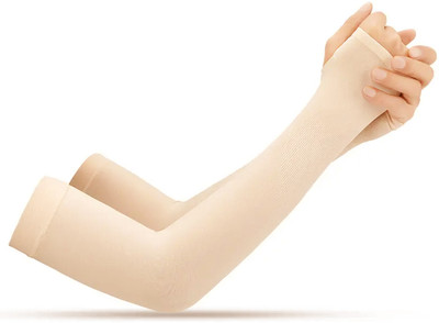 JusAwesm Nylon, Polyester Arm Sleeve For Boys & Girls With Tattoo(Free, Beige)