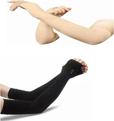 araanshi Nylon, Cotton Arm Sleeve For Boys & Girls(Free, Black, Beige)
