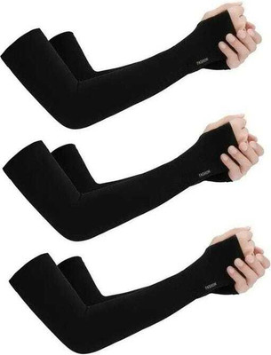 R MD Traders Cotton Arm Sleeve For Boys & Girls(Free, Black)