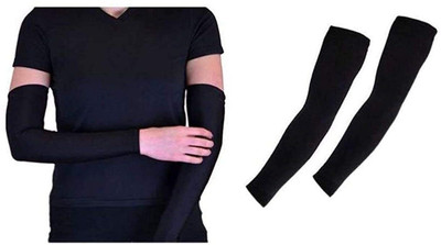 HOUSE OF COMMON Elbow Guard Hand Gloves Arm Sleeves Gym Sports Gloves for Sun Burn Driving Gloves(Black)