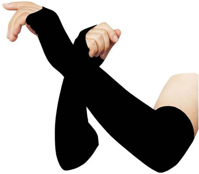 DOUMOF Cotton Arm Sleeve For Men & Women(Free, Black)