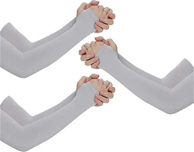 HOSVIN Cotton Arm Sleeve For Men & Women(Free, Grey)