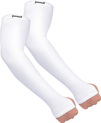 Jimmox Nylon Arm Sleeve For Men & Women(Free, White)