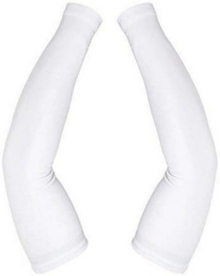 SMART SEWINGERS Polyester Arm Sleeve For Men & Women(Free, White)