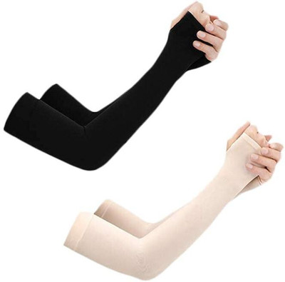 Cozyway Cotton, Nylon Arm Sleeve For Men & Women(Free, Black, Beige)