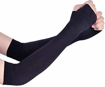 Leosportz Cotton Arm Sleeve For Men & Women(Free, Black)